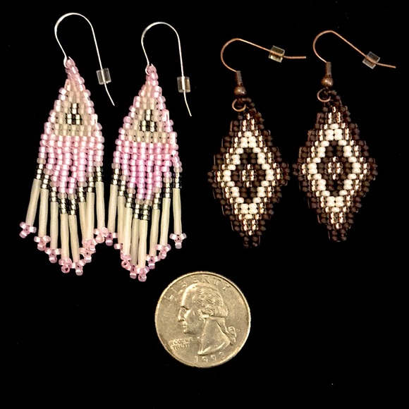 SOLD!!Beaded BOHO Earrings *2 Pairs *NEW *Hand Crafted ⭐️BOGO ELIGIBLE! - Picture 2 of 5